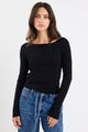 Reciprocal Black Boatneck Rib Top
