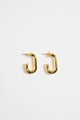 Rectangle 14k Gold Plate Huggie Earring