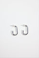 Rectangle Sterling Silver Plate Huggie Earring