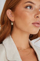 Rectangle Signet Hoop Gold Earrings.