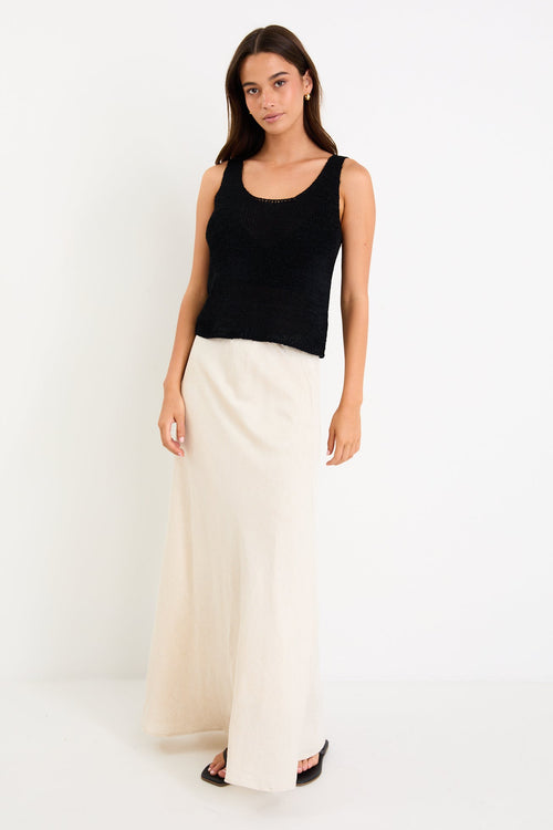 Reef Black Relaxed Knit Tank Top