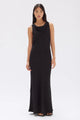 Reign Black Textured Cowl Neck Maxi Dress