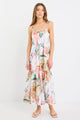 Relax Tuscan Sunset Strappy Tiered Midi Dress