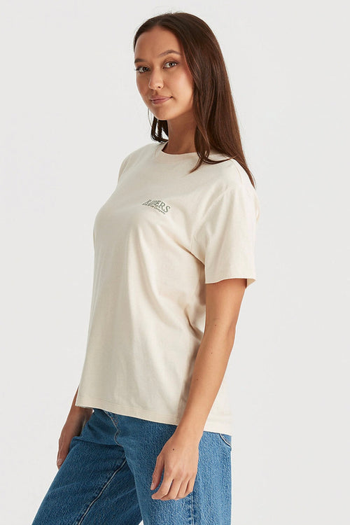 Model wears a White Tee