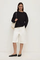 Relaxed Antique White Denim Short