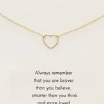 Remember Open Heart 14k Gold Plate Necklace