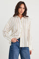 Reveal Khaki Stripe Tie Back Shirt