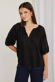 Revolution Black Linen Relaxed SS Top