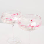 Ribbed Blush Champagne Coupe Glass set4