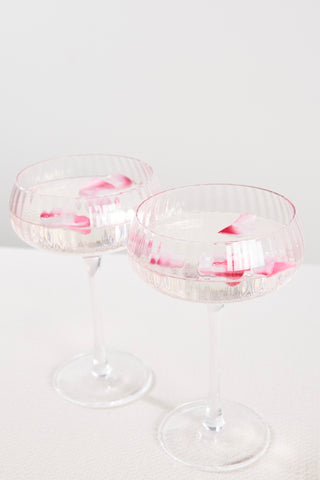 Ribbed Blush Champagne Coupe Glass set4