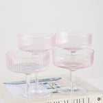 Ribbed Blush Cocktail Glass set4