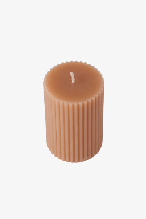 Ribbed Goji Berry Ginger 8cm Pillar Candle