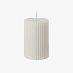 Ribbed Persimmon Antique White 8cm Pillar Candle