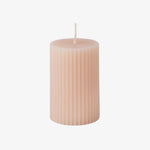 Ribbed Sandalwood Honey Truffle 8cm Pillar Candle