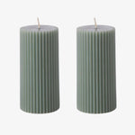 Ribbed Sandalwood + Honey 10cm Set2 Pillar Candle