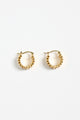 Ridged 14k Gold Plate Hoop Earring