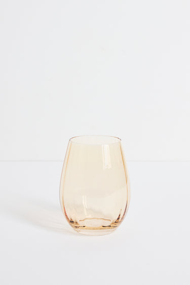 golden stemless wine glass