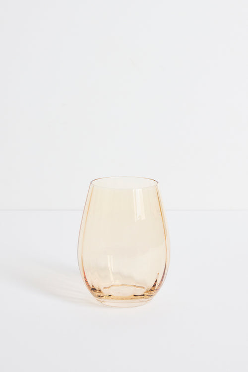 golden stemless wine glass