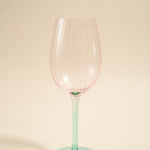 pink green wine glass