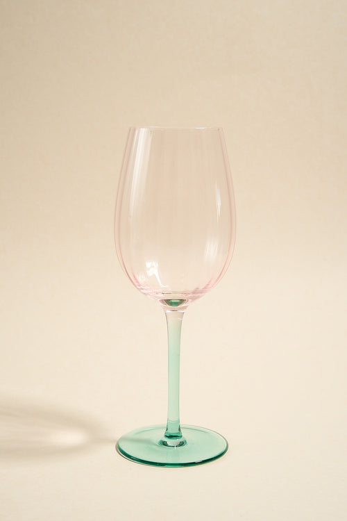 pink green wine glass