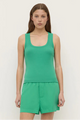 Robyn Bright Green Scoop Neck Rib Tank