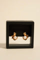 Ruched Gold Pearl Earrings