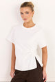 Rupture White Split Detail Tee