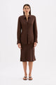 Tilly Chocolate Tencel Front Tie LS Shirt