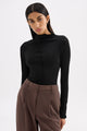 Mimi Black Front Seam LS Top