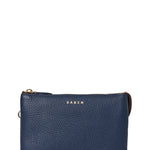 Blue wallet with 'SABEN' branding on a white background