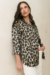 Felix Animal Satin Oversized Shirt - Animal Satin / 14