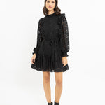 Wondrous Black Burnout Chiffon LS Mini Dress WW Dress Seeking Lola   