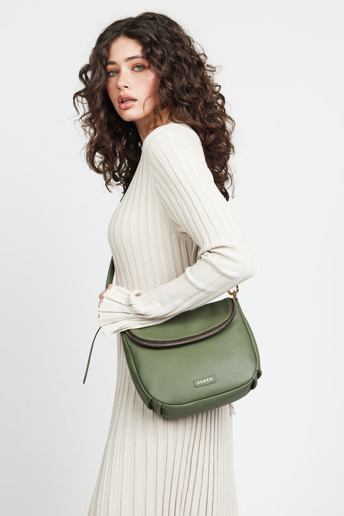 Saben FiFi Cactus Leather Shoulder Bag