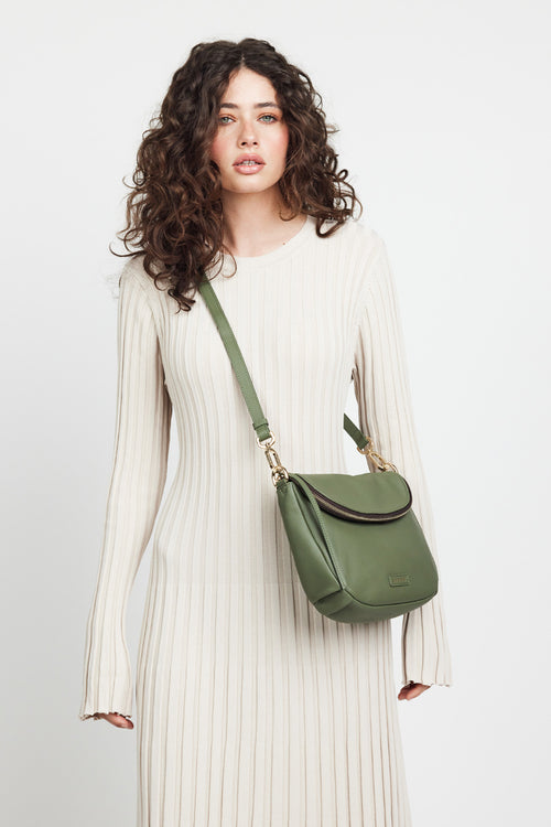 Saben FiFi Cactus Leather Shoulder Bag