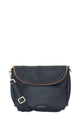 FiFi Black Fold Over Leather Shoulder Bag