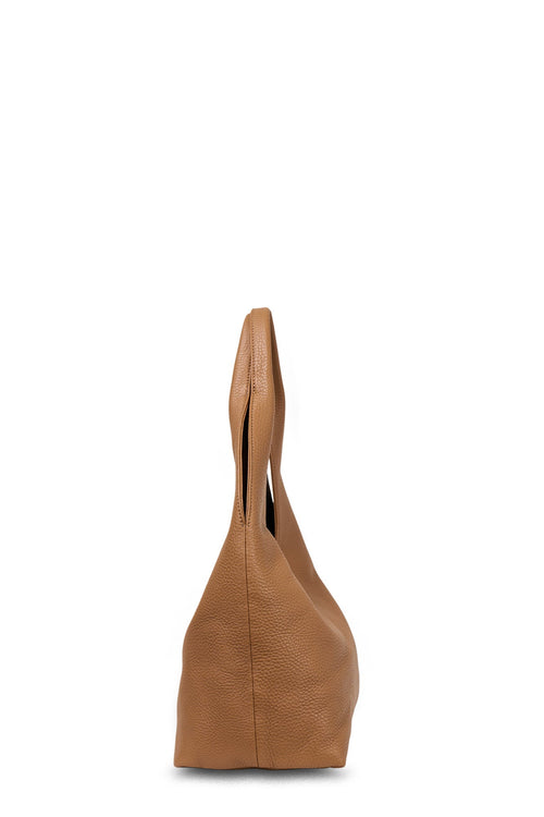 Brown handbag on a white background