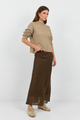 Sahara Chocolate Luxe Linen Blend Bias Maxi Skirt