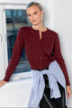 Sanctify Burgundy Crewneck Cardigan