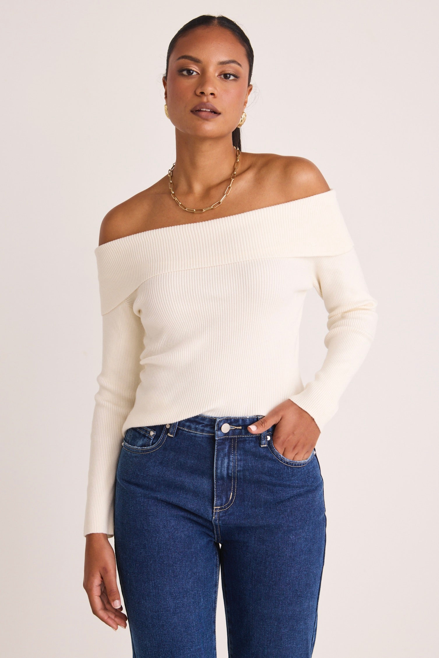 Sashawinterwhiteoffshouldertop