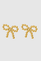Bobbly Bow Gold Plated Stud Earring