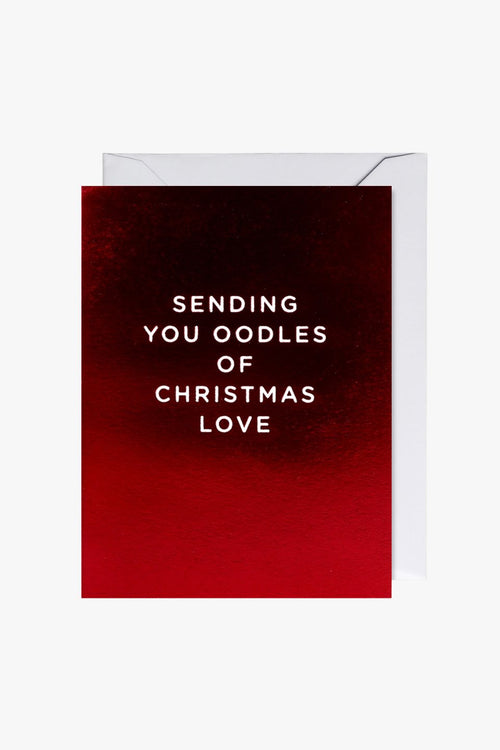 Sending you Oodles of Christmas Love Red Mini Greeting Card HW Christmas Oxted   
