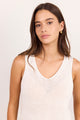 Settler Ivory V Neck Sleeveless Knit Top