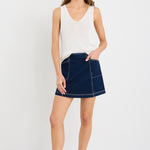 Launch Indigo Pocket Denim Mini Skirt