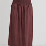 Seville Raisin Shirred Waist Maxi Skirt