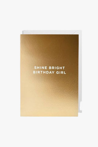 Shine Bright Birthday Girl Copper Small Greeting Card HW Greeting Cards Oxted   