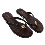 Sienna Chocolate Gold Broach Flat Sandal