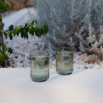 Olive Green Ribbed Set 2 Tumblers