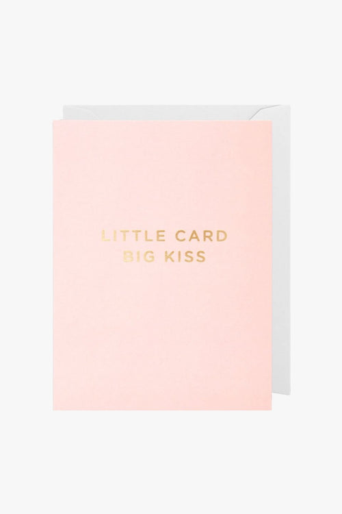 Little Card Big Kiss Pink Small Greeting Card HW Greeting Cards Oxted   
