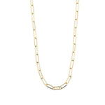Gold chain necklace on a white background