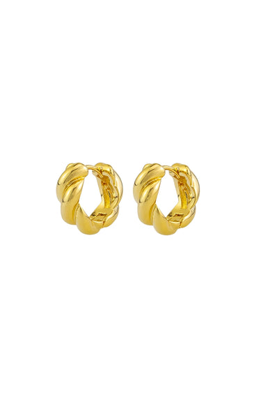 Wilhemina Twist Gold Sleeper Earrings